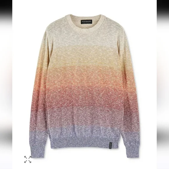 SCOTCH & SODA SLUB KNIT GRADIENT STRIPE SLIM FIT SWEATER SZ S - Picture 3 of 12